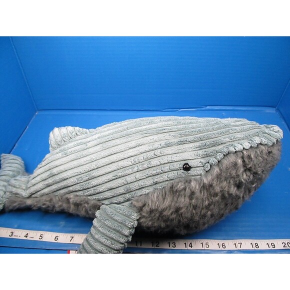 JELLYCAT Wiley Blue Whale Rare Retired 21” Plush Corduroy Faux Fur *READ* - Picture 9 of 10